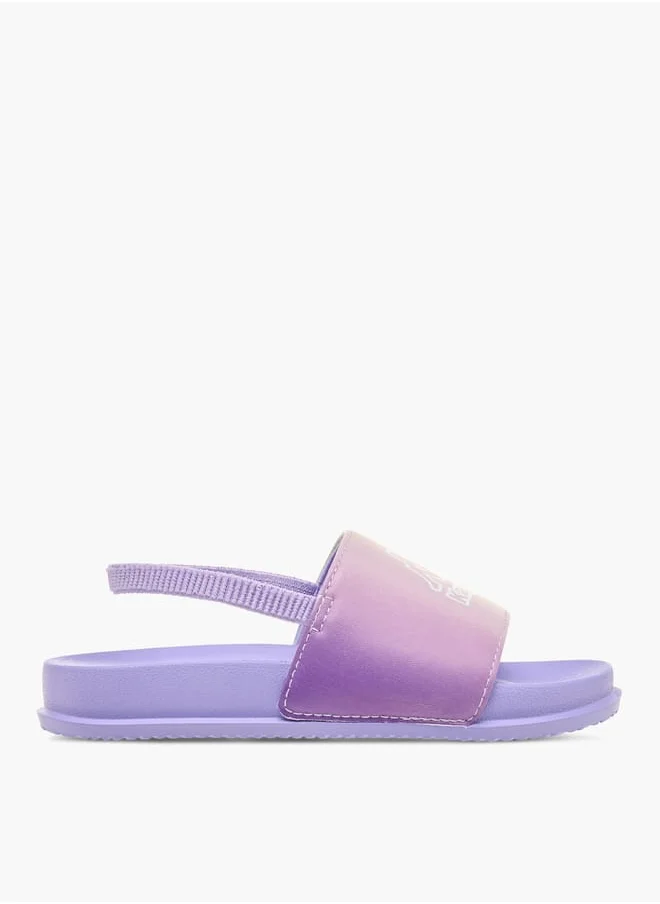 كابا Girls Logo Print Slides With Elasticated Strap