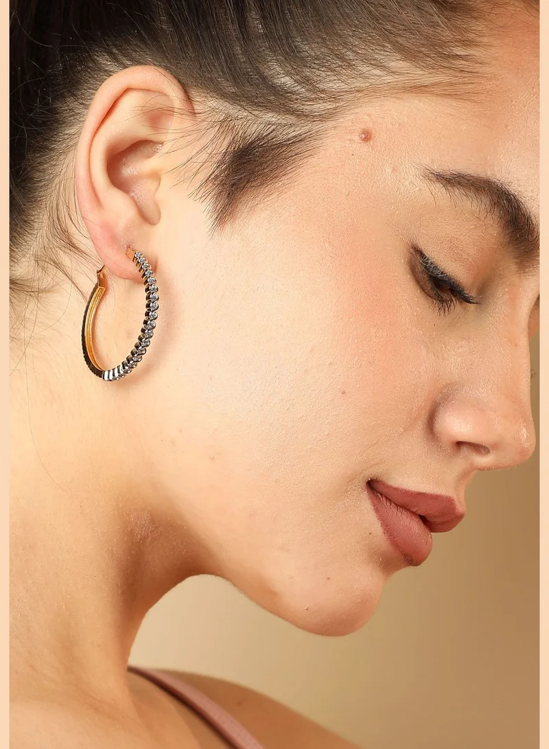 SOHI Gold Plated Hoop Earring