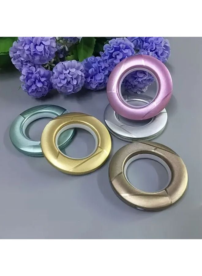 5pcs Golden Universal Silent Curtain Rings For Rods Roman And Hole Curtains - Image 2