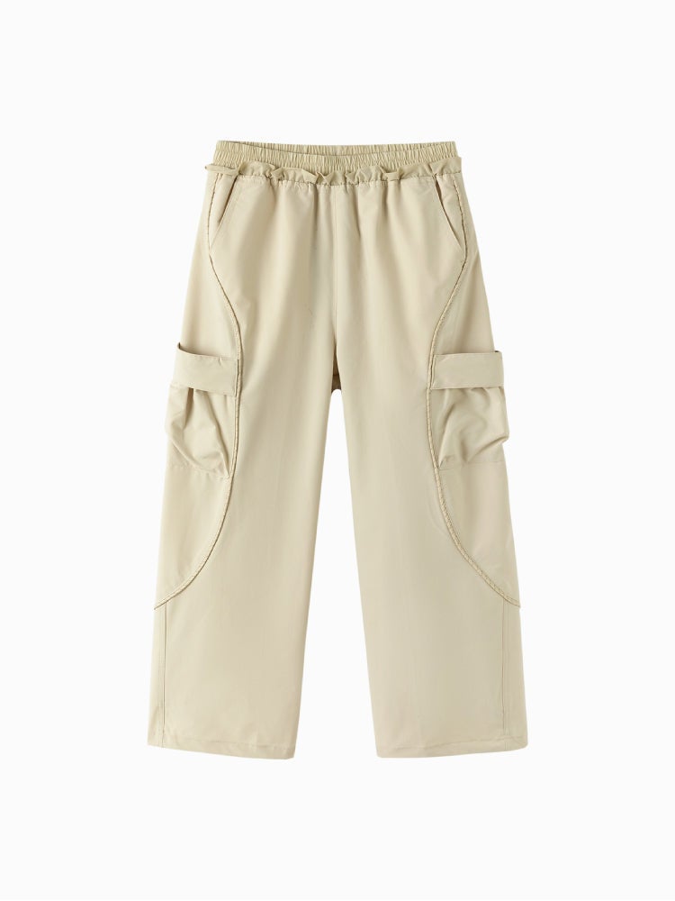 بالابالا بنطلون كارجو بخطوط منحنية للبنات - Image 1