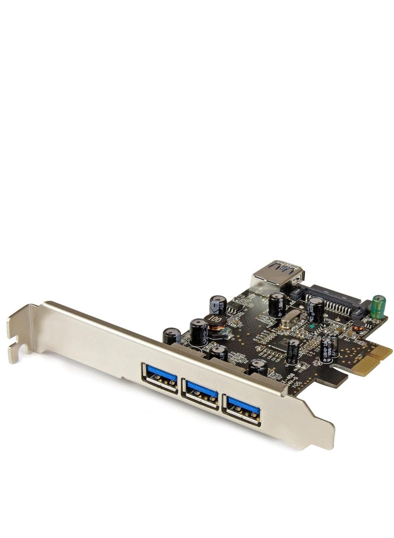 StarTech.com 4 منافذ PCI Express USB 3.0 - 3 خارجية و1 داخلي - دعم OS الأصلي في ويندوز 8 و7 - قياسي ومنخفض الشكل (PEXUSB3S42)  - Image 1