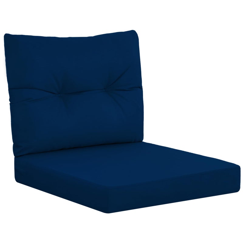 YEFU Olefin Outdoor Chair Cushions: Fade Resistant Outdoor Seat Cushion 24 x 24 - All Weather Patio Furniture Cushion with Ties - Deep Seat Patio Cushions for Chair Sofa Couch(Navy) - Image 1