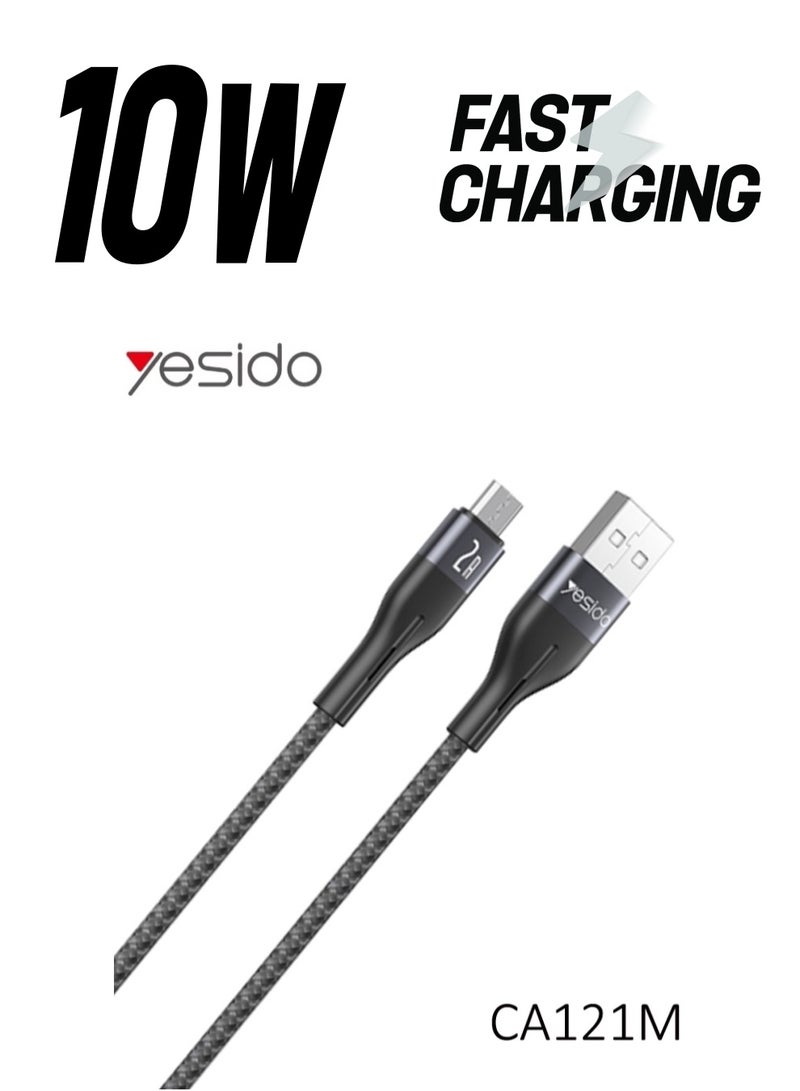 Yesido CA12M Fast Charging Micro USB Cable 2A Output 1 Meter - Image 1