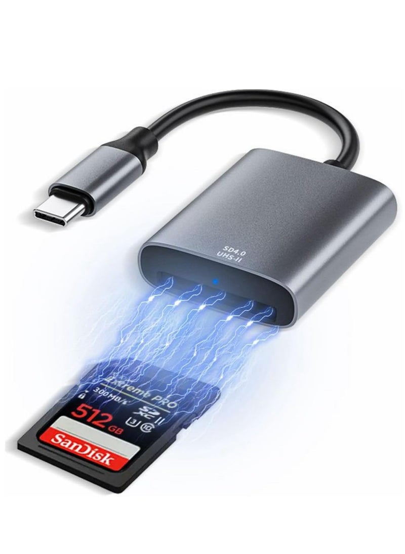 Generic - UHS-II USB C SD Card Reader - High-Speed USB C SD 4.0 Memory Card Reader for SDXC, SDHC UHS-II & UHS-I Cards, Compatible with Cameras, Laptops, Tablets, and Smartphones. - Image 1