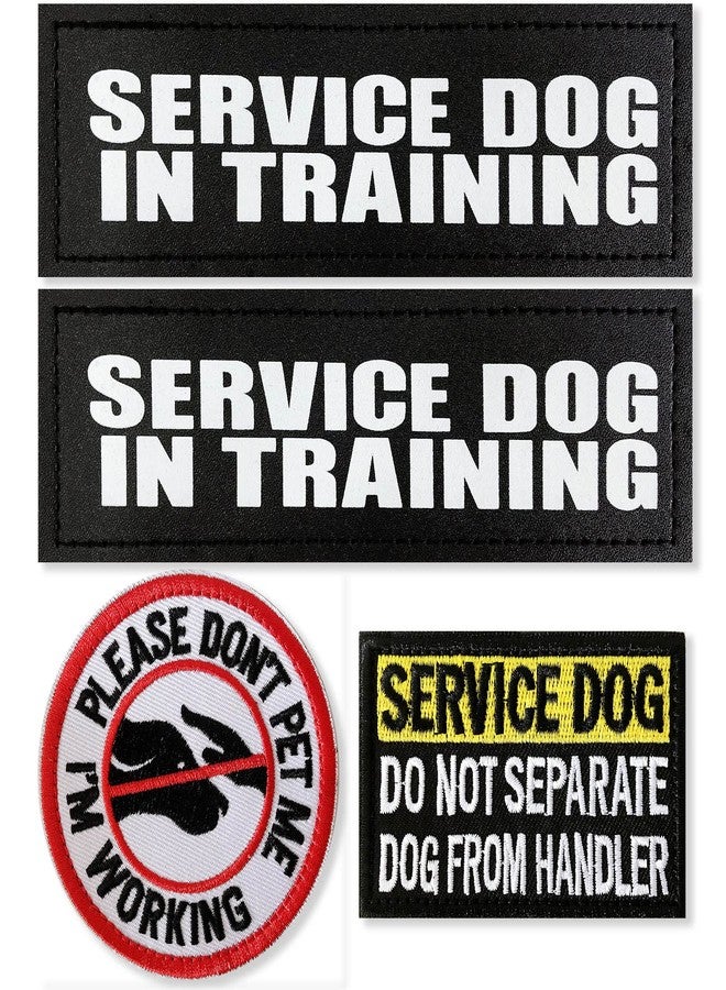 DoThisAllDay 4 Pcs Reflective Dog Patches for Service Dog Vest Tactical Hook Loop Harness Removable Patch Set with Velcro Embroidered,Service Dog in Training & Don’t Pet Me Dog(Service Dog in Training) - Image 1
