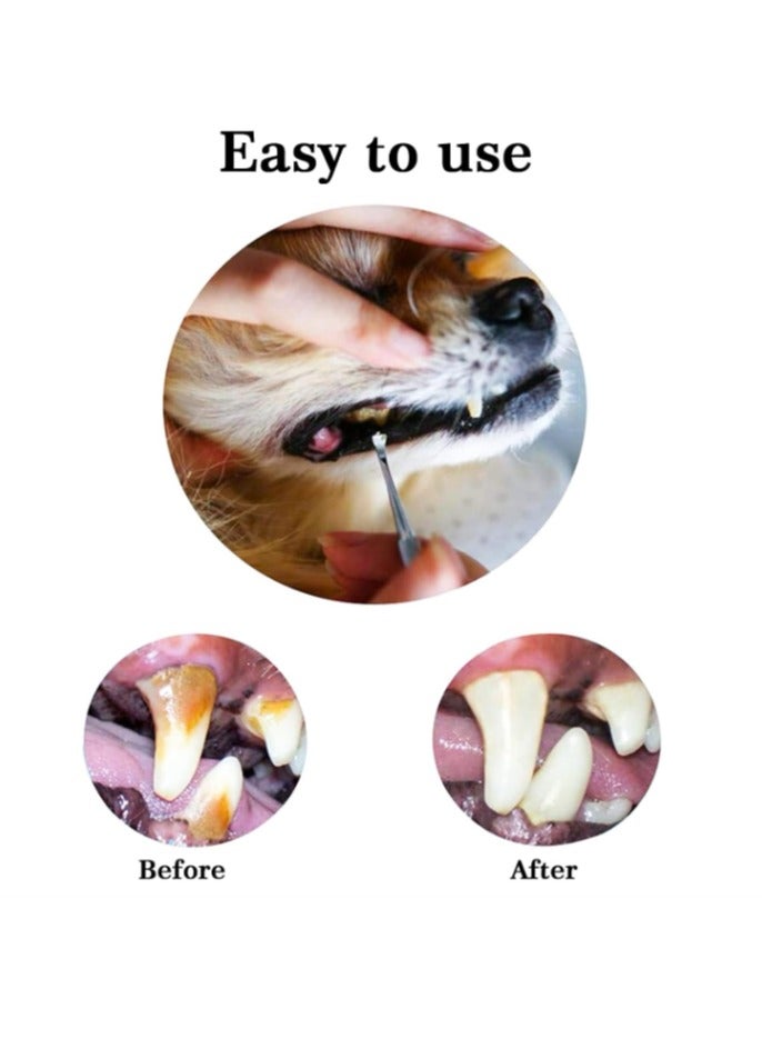 Yakumuz 3 Pieces Dog Dental Tooth Scaler and Scraper Stainless Double Headed Tarter Removing Tool Scraper Pet Teeth Cleaning Tools for Dog and Cat (Silver) - Image 4