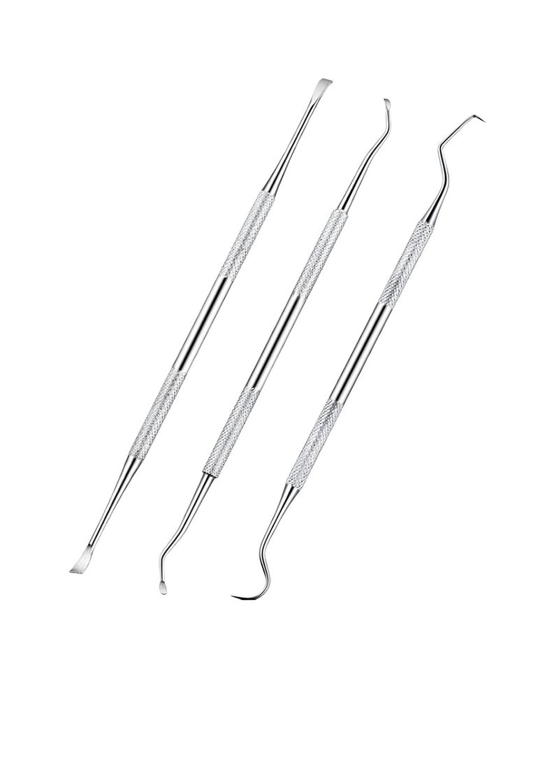 Yakumuz 3 Pieces Dog Dental Tooth Scaler and Scraper Stainless Double Headed Tarter Removing Tool Scraper Pet Teeth Cleaning Tools for Dog and Cat (Silver) - Image 1