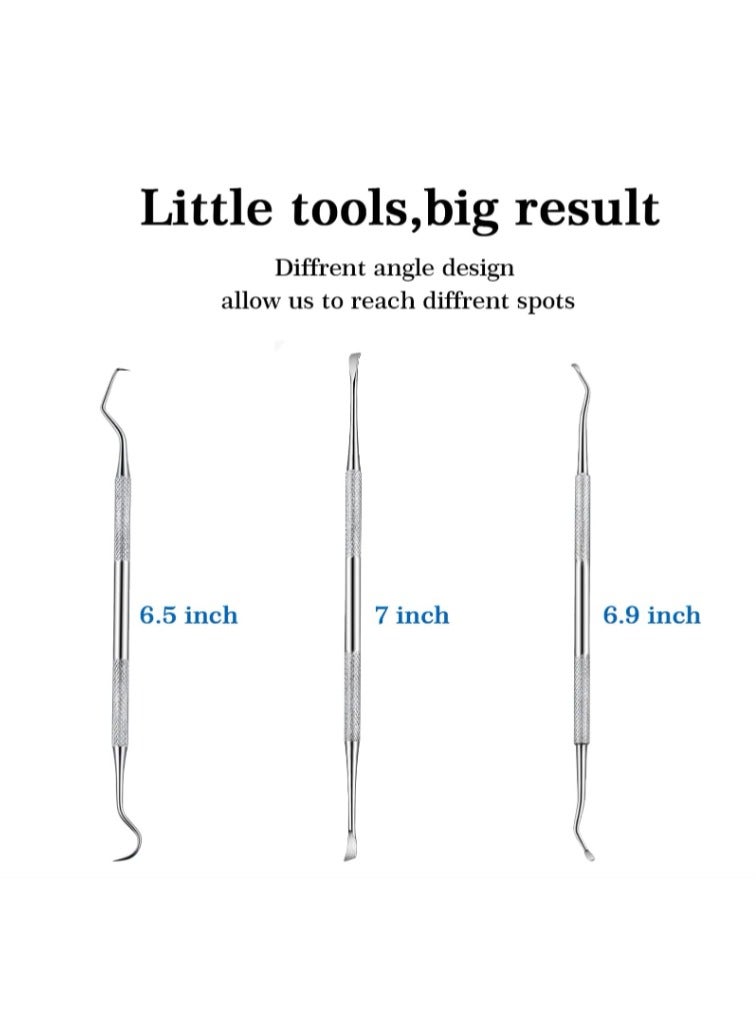 Yakumuz 3 Pieces Dog Dental Tooth Scaler and Scraper Stainless Double Headed Tarter Removing Tool Scraper Pet Teeth Cleaning Tools for Dog and Cat (Silver) - Image 5