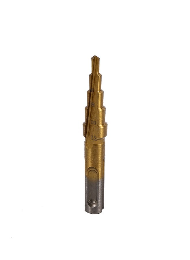 LAWAZIM - Step Drill SDS -4 to 12mm- Stepper Cone Drill Bit with Multi-Size Steps, Engraved Markings, Secure SDS Shank - for Metal, Wood, Plastic, Construction, Electrical Work, Automotive Repairs, DIY - Image 1