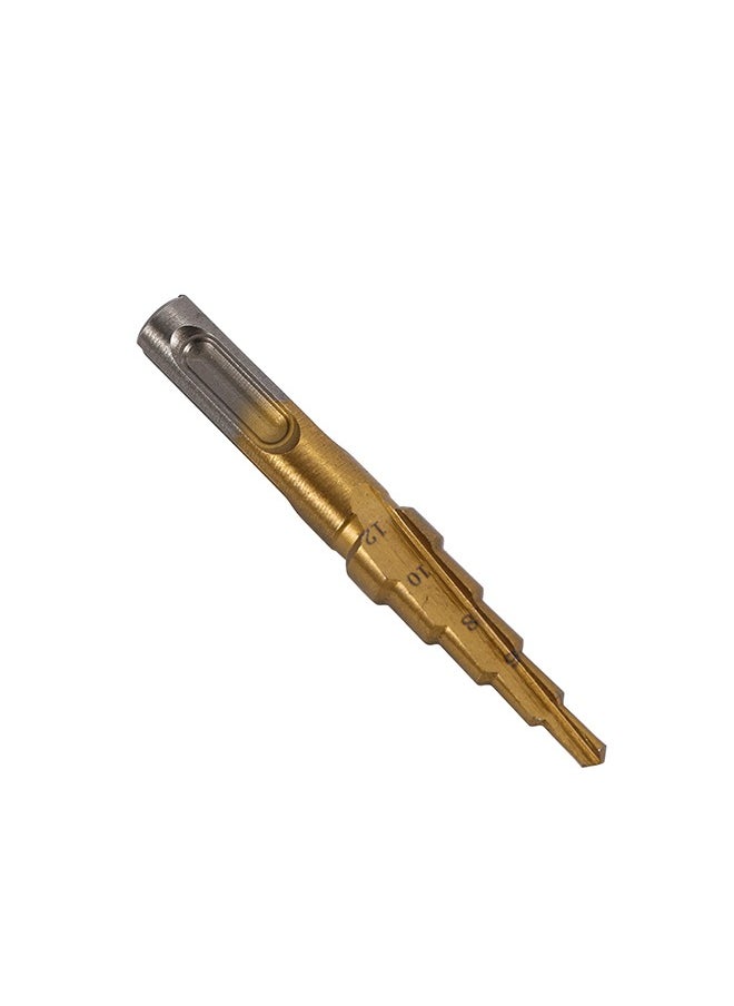 LAWAZIM - Step Drill SDS -4 to 12mm- Stepper Cone Drill Bit with Multi-Size Steps, Engraved Markings, Secure SDS Shank - for Metal, Wood, Plastic, Construction, Electrical Work, Automotive Repairs, DIY - Image 1