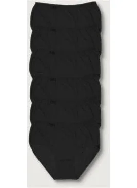 توتكو Passion Women 6-Pack Black Lycra Bato Panties