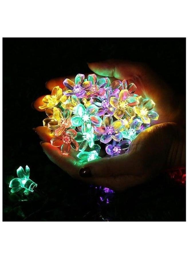 Generic Cherry Blossom Solar String Lights, 50 LED Fairy Flower Garden Multicolour Decor Light, for Outdoor Wedding Party and Holiday Decoration, 7m  - Image 2