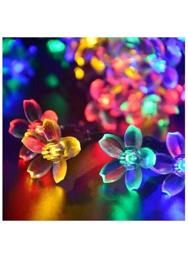Generic Cherry Blossom Solar String Lights, 50 LED Fairy Flower Garden Multicolour Decor Light, for Outdoor Wedding Party and Holiday Decoration, 7m  - Image 4