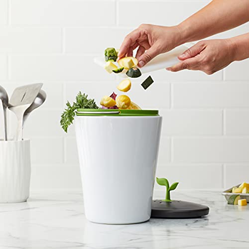 Chef'n 401-420-120 EcoCrock Counter Compost Bin Black and White 3.3 liter 1 - Image 4