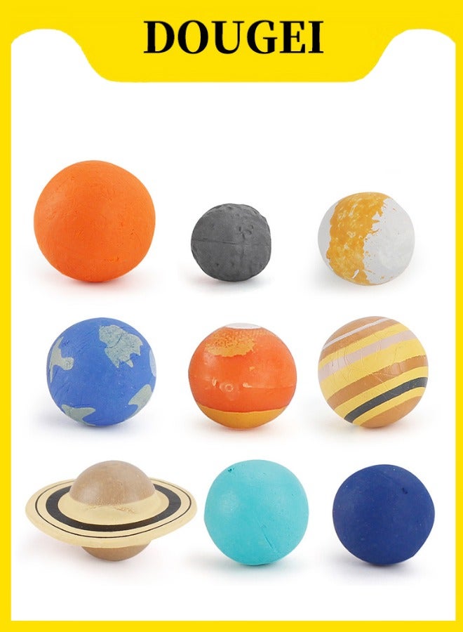 DOUGEI 9pcs Solar System Teaching Model Planet Model Astronomy Science Educational Model Toy Set Simulation Biological Science Education Toys Planet Toys - Image 1