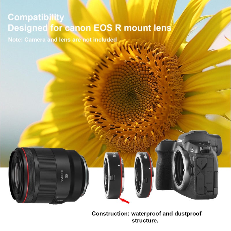 Meike MK-RF-AF1 13mm + 18mm Metal AF Full Frame Macro Extension Tube Adapter Ring Kit for EOS-R Series Cameras RF Mount Cameras EOS-R EOS-RP - Image 5