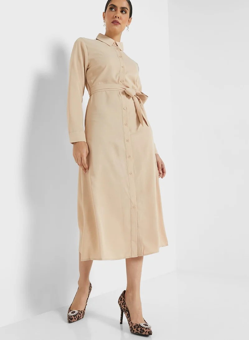 ELLA Self Tie Shirt Dress