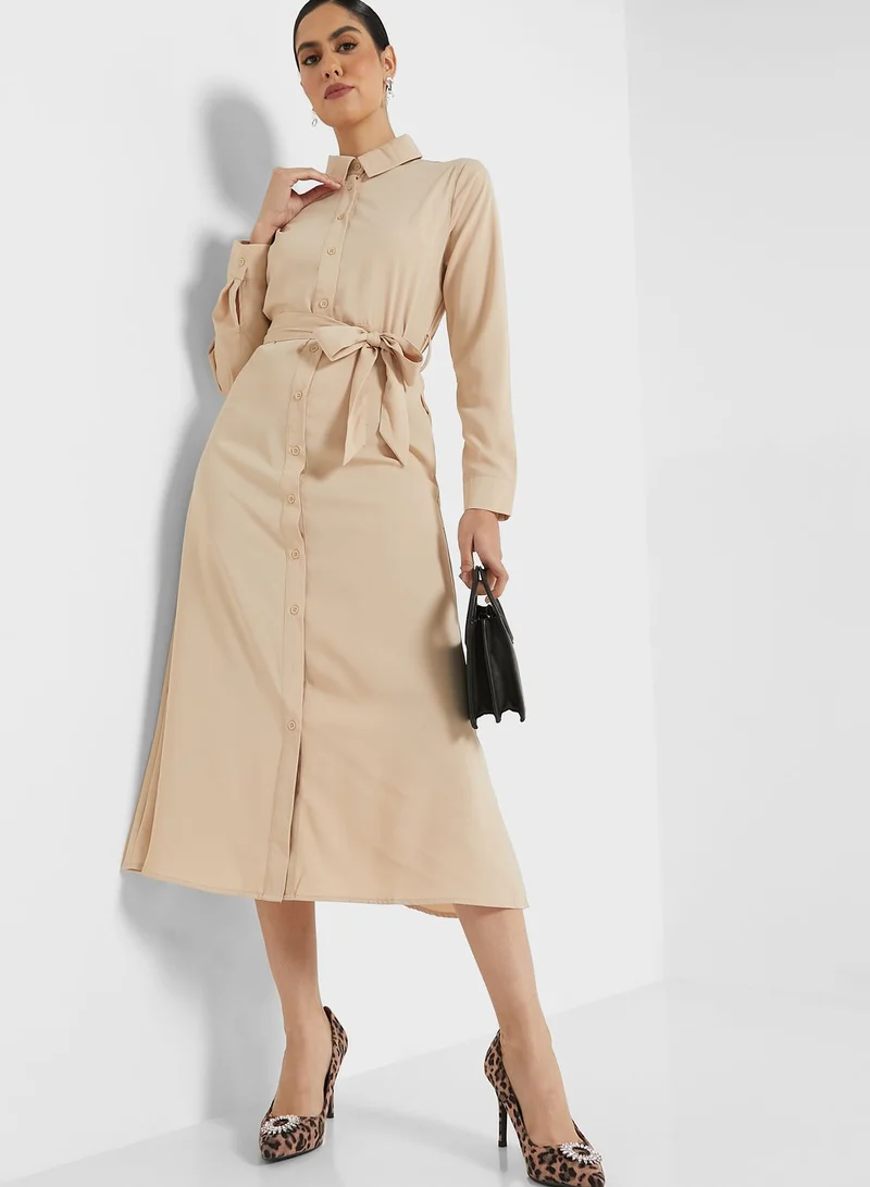ELLA Self Tie Shirt Dress