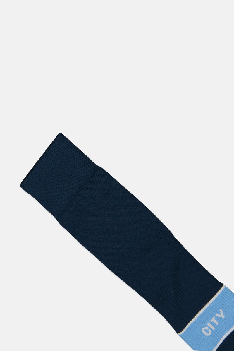Puma x Manchester City Men 1 Pair Brand Logo Knee-High Socks, Teal Blue - Image 3