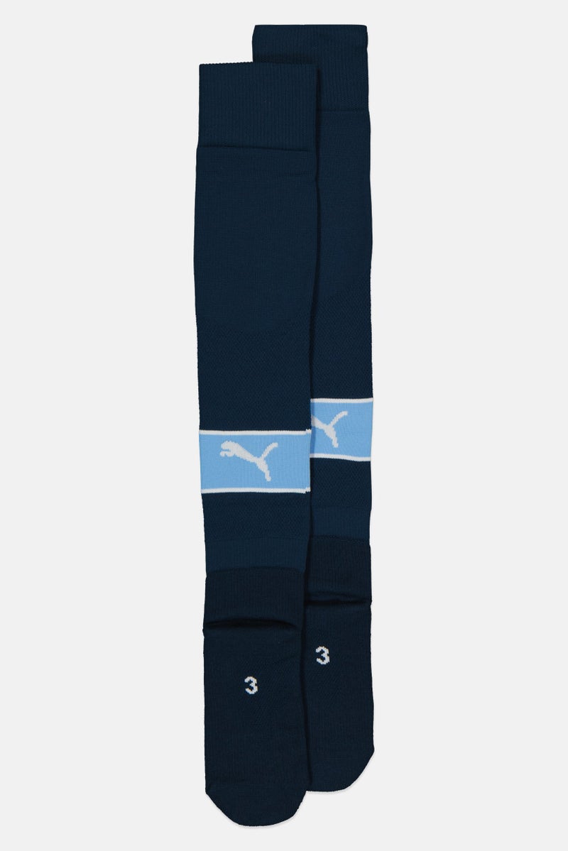 Puma x Manchester City Men 1 Pair Brand Logo Knee-High Socks, Teal Blue - Image 4