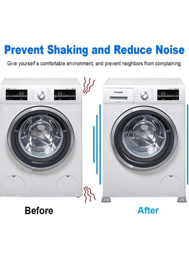 SHOWAY Noise Cancelling Washing Machine Support, Washer And Dryer Anti-Vibration Pads, Slip Anti Vibration And Noise Reducing Rubber Washing Machine Feet Pads, Pack Of 4  - Image 3