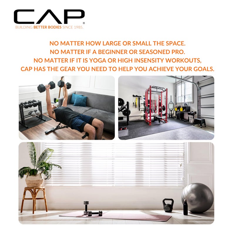 CAP Barbell Yoga Mat 1" Thick with Carrying Strap - High Density Exercise Mat for Yoga, Pilates, Stretching, Floor & Fitness Workouts - 74''x24''x1 | Black - Image 4