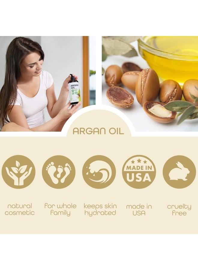 Premium Nature Argan Oil for Dry Damaged Hair and growth, Argon Oil Serum For Hair Oil for Curly Frizzy Hair, Argan Oil for Skin, Hair Oil for Men, Organic Argan Oil of Morocco 16 oz Pure Cold Pressed - Image 4