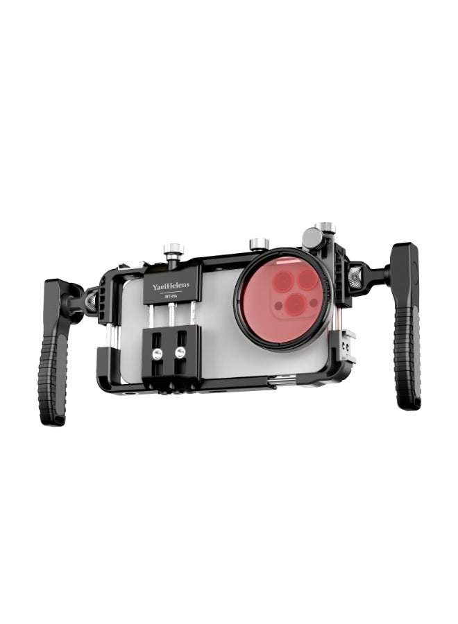 BAFANG Adjustable Mobile Phone Cage with Dual Handles, Smartphone Rig with Bluetooth Shutter, Expandable Stabilizer for Video and Photography - Image 1