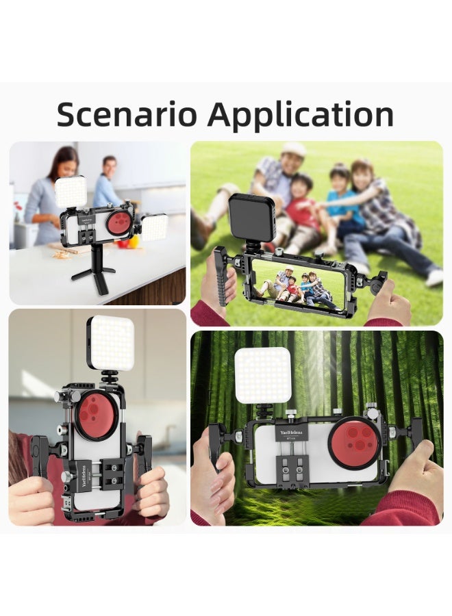BAFANG Adjustable Mobile Phone Cage with Dual Handles, Smartphone Rig with Bluetooth Shutter, Expandable Stabilizer for Video and Photography - Image 5