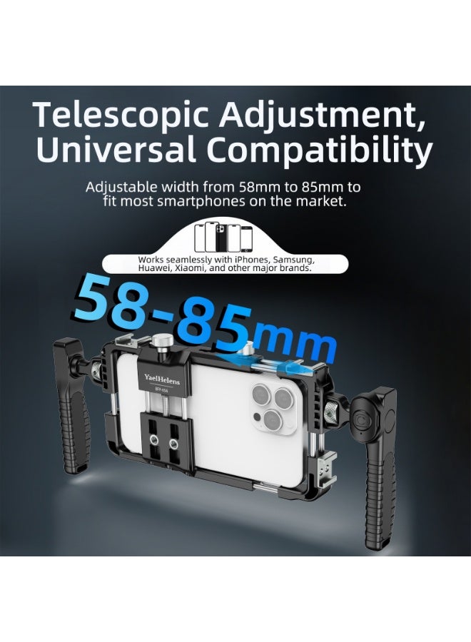 BAFANG Adjustable Mobile Phone Cage with Dual Handles, Smartphone Rig with Bluetooth Shutter, Expandable Stabilizer for Video and Photography - Image 4