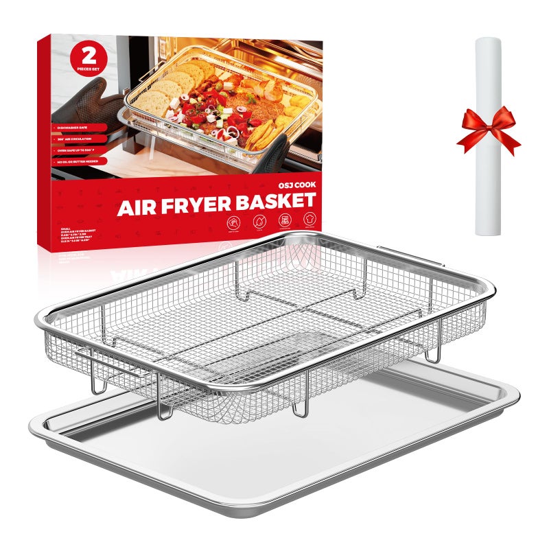 Air Fryer Basket for Oven Air Fryer Basket and Stainless Steel Baking Tray Pant Oven Air Fryer Pan Rack for Cooking Baking Dishwasher and Broiling 131  88  128  96