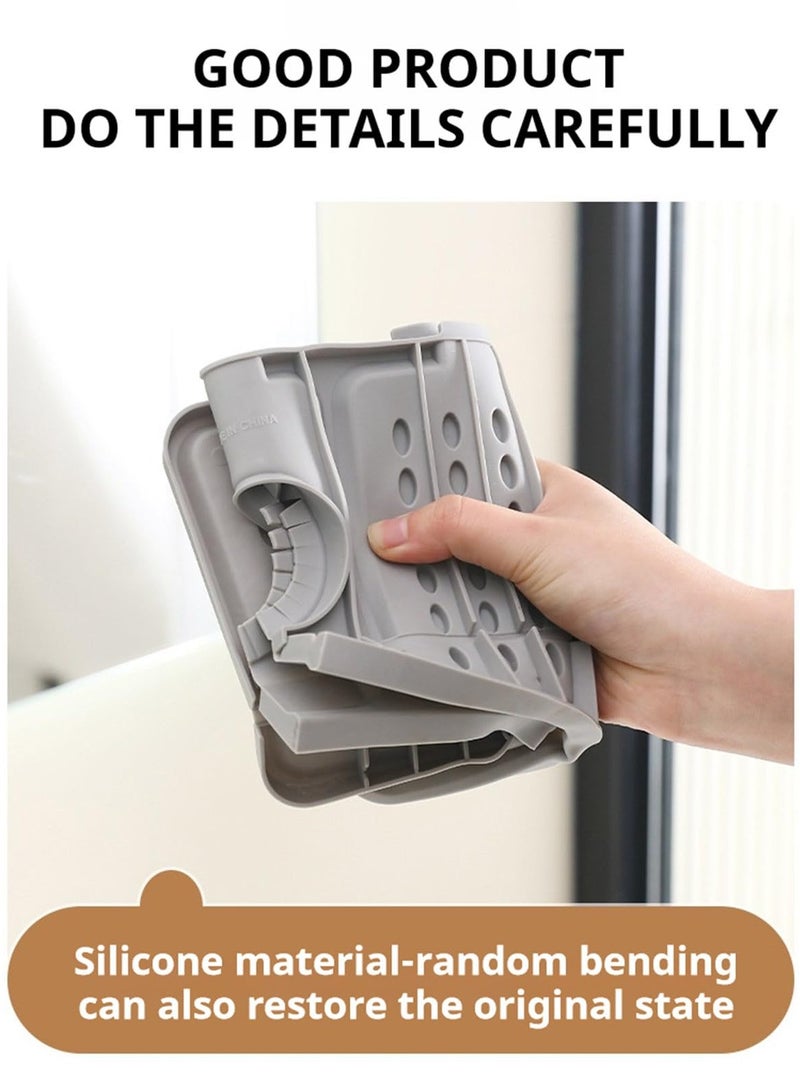 Sink Faucet Mat Splash Guard, Silicone Sink Splash Guard, Faucet Mat for Kitchen Sink, Drying Mat for Kitchen Counter, Bathroom Sink, Anti-Slip with Fast Draining Groove, 16.3''x5.5'' (Grey and Beige) - Image 5