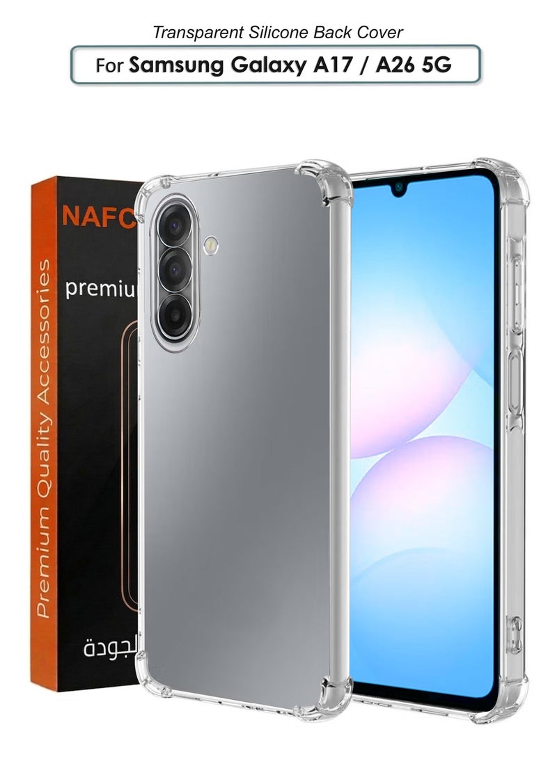 NAFCO Samsung Galaxy A17/A26 5G - Ultra Clear Transparent Silicone Drop-Proof Clear Flexible Protective Phone Cover - Transparent - Image 1