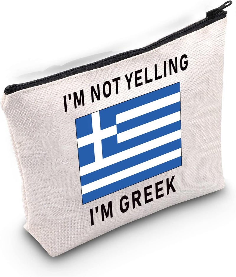 حقائب مكياج عائلية يونانية مضحكة من LEVLO أنا لا أصرخ أنا يوناني هدايا علم الجذور اليونانية (أنا يوناني)