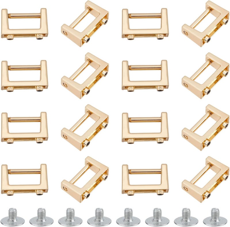 كلاراكو مجموعة من 16 مشبك معدني لسلسلة المحفظة من كلاركو، مشبك جانبي للحقيبة المستطيلة، مشبك حلقي على شكل حرف D، مشبك سلسلة حقيبة يد قابل للفصل، أدوات لصنع حقيبة كتف مصنوعة من الجلد، بعرض 0.98 بوصة - Image 1