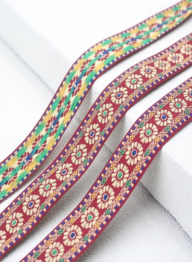 PEARLY JUN 7 Yards Jacquard Ribbon Trim for Wewing Embroidered Siam Ribbon Fabric Trim for Decorative Curtain DIY Sewing Crafting Embellishments Clothing Home Decor Gift Wrapping - Image 2