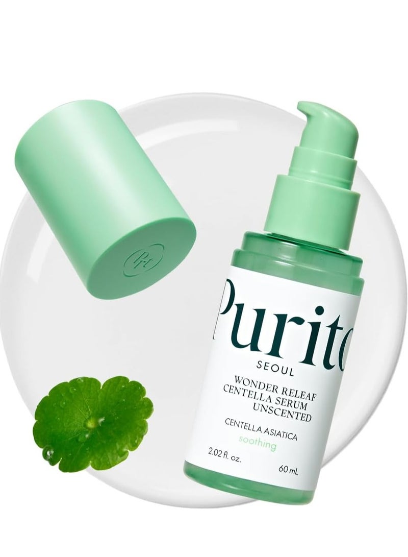 Purito Centella Unscented Serum, Korean Centella, for All Skin Types, Ampoule, Soothing, Calming, Facial Serum for face, Vegan & Cruelty-Free, Korean Skin Care, 60ml - Image 1