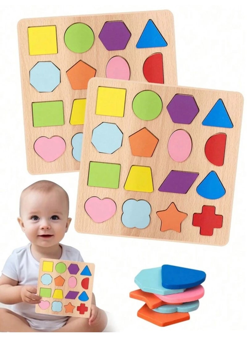 لعبة تفاعلية تعليمية للأطفال ، تساعد الطفل على فرز الأشكال والألوان ، تحتوي على 16 قطعة - Image 1