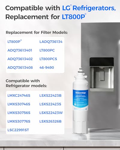 Waterdrop ADQ73613401 Refrigerator Water Filter Replacement for LG LT800P ADQ73613408 ADQ75795104 ADQ73613402 Kenmore 9490 469490 LSXS26326S LMXC23746S LSXS26366S WDF20 Pack of 3 - Image 3