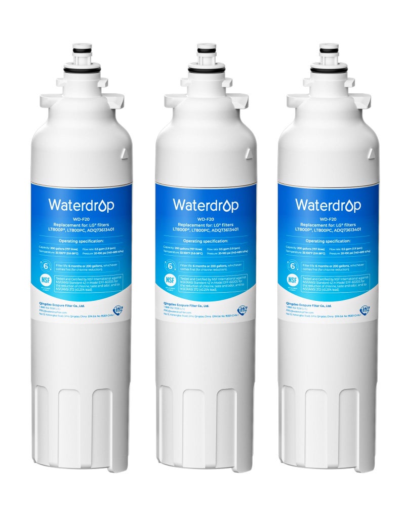 Waterdrop ADQ73613401 Refrigerator Water Filter Replacement for LG LT800P ADQ73613408 ADQ75795104 ADQ73613402 Kenmore 9490 469490 LSXS26326S LMXC23746S LSXS26366S WDF20 Pack of 3 - Image 2