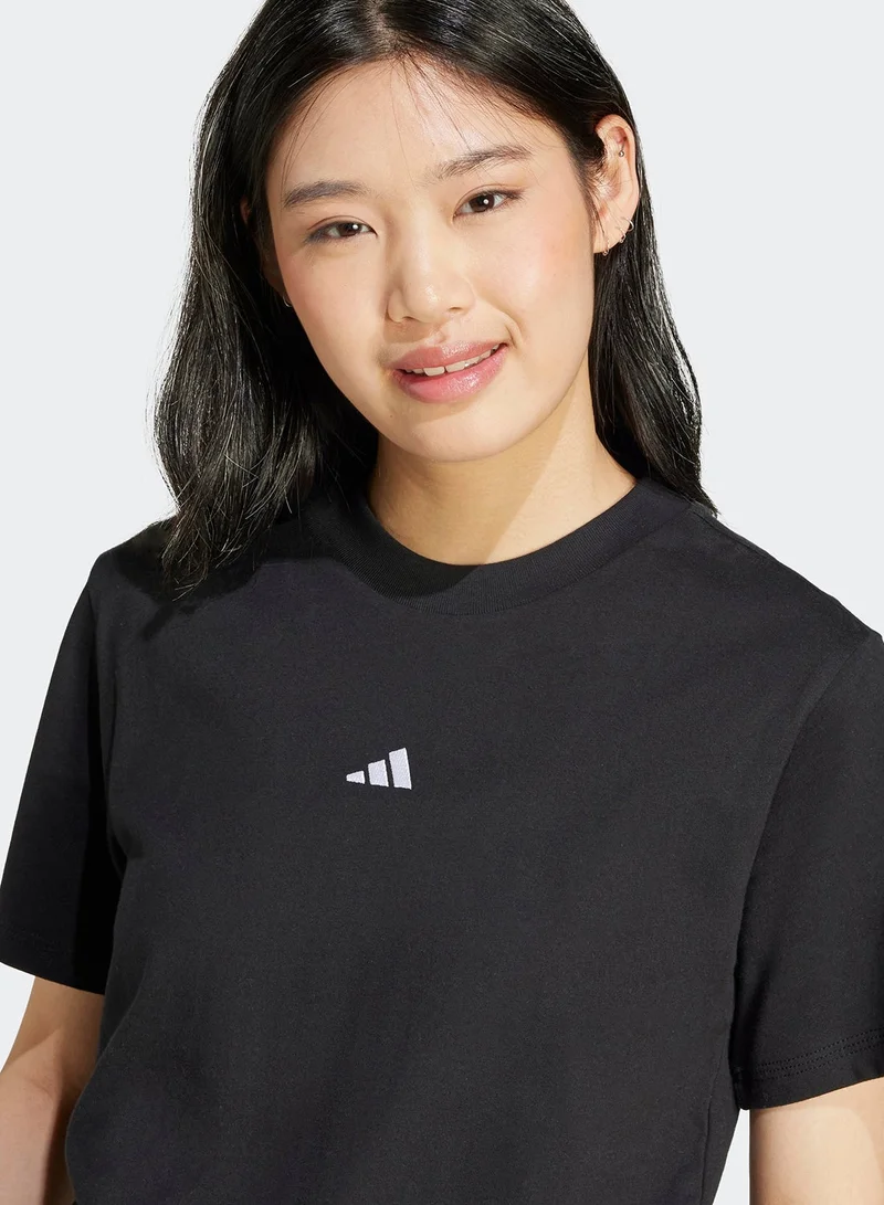 Adidas BLACK/WHITE Essential Small Logo T-Shirt for Women | Best Price UAE