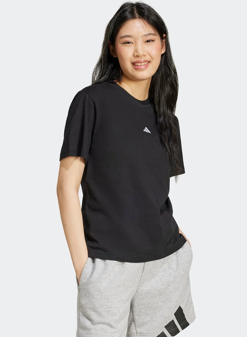 Adidas BLACK/WHITE Essential Small Logo T-Shirt for Women | Best Price UAE