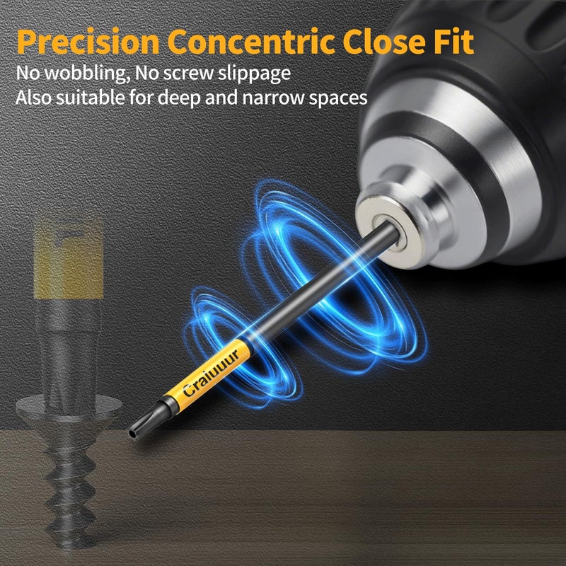 Craluuur 14PCS Impact Long Torx Bit Set, 6-Inch, T7â€“T40, Tamper Proof Star Bits Set, Magnetic Security Torx Bit Set with 1/4 Inch Hex Shank, S2 Steel, Ideal for Automotive, DIY, Electronics - Image 5
