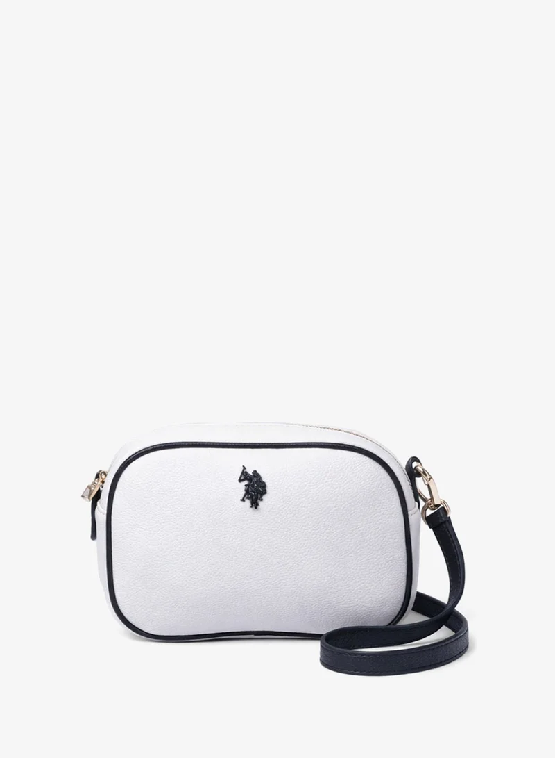 U.S. Polo Assn. Women's Crossbody Bag, Ladies Shoulder Bag Handbag for Ladies Travel Bag for Girls  White Black