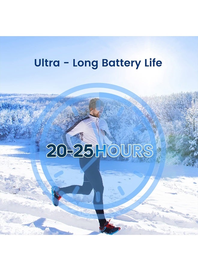blueear Bluetooth Beanie Hat Bluetooh 5.2 Headphone Wireless Winter Knit Hats with Stereo Speaker and MIC 15 Hours Working Time for Outdoor Sports Grey - Image 4