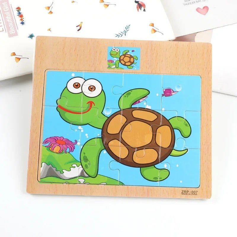 Bluejw 12 Pieces   Trending Kids  Baby  Wooden Intelligent Toys for Boys and Girls Learning  Brain Puzzle Game - Image 1