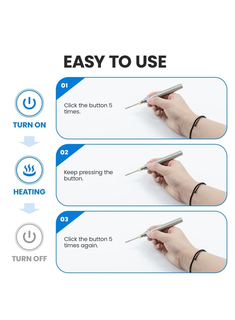 Excefore Soldering Iron, 1000mah USB Wireless Electric Soldering Gun Pen, Portable and Rechargeable for Home Appliance Repair, Electronic Components - Image 5