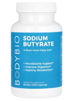 BodyBio Sodium Butyrate 60 Non-GMO Capsules 
