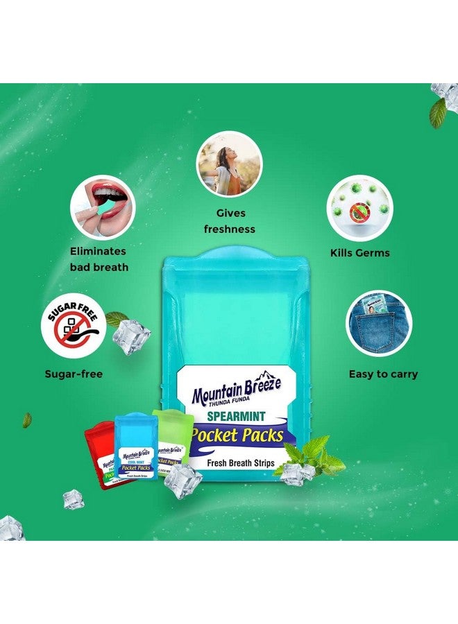 Mountain Breeze شرائط نفس منعش بنكهة النعناع الخالي من السكر من ماونتن بريز (18 شريط لكل عبوة) عبوة من 12 × 18 = 216 شريط. - Image 4