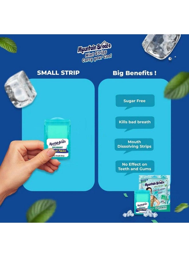 Mountain Breeze شرائط نفس منعش بنكهة النعناع الخالي من السكر من ماونتن بريز (18 شريط لكل عبوة) عبوة من 12 × 18 = 216 شريط. - Image 3